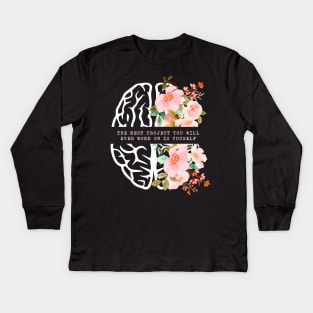 The Best Project You Will Ever Work On Is Yourself Mental Health Kids Long Sleeve T-Shirt